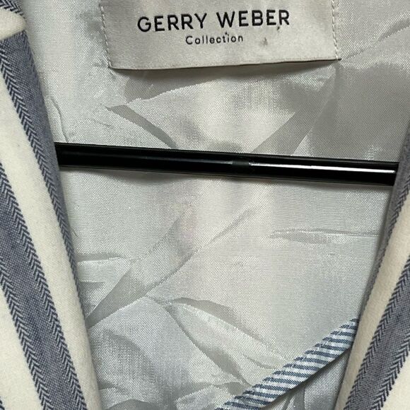 NWOT Gerry Weber Coastal Stripe Langarm Linen Blend suit jacket Sz 44 Womens 14 - Picture 7 of 7